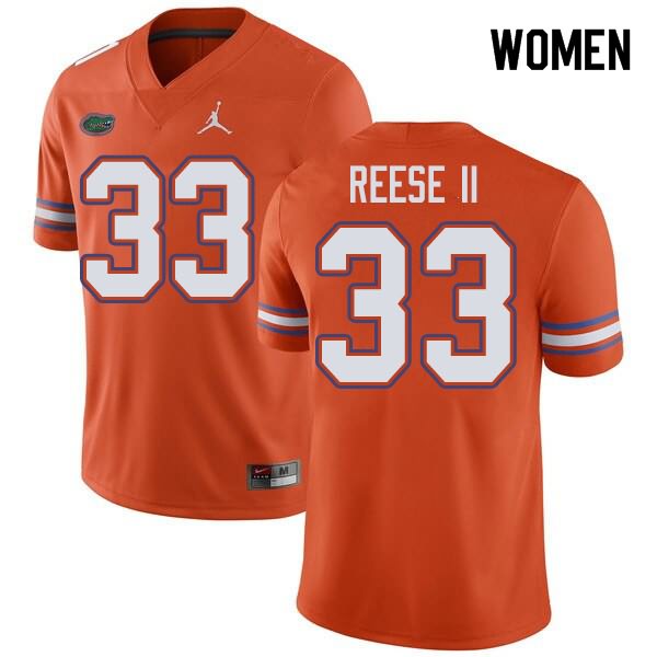 NCAA Florida Gators David Reese II Women's #33 Jordan Brand Orange Stitched Authentic College Football Jersey PHQ0664VA